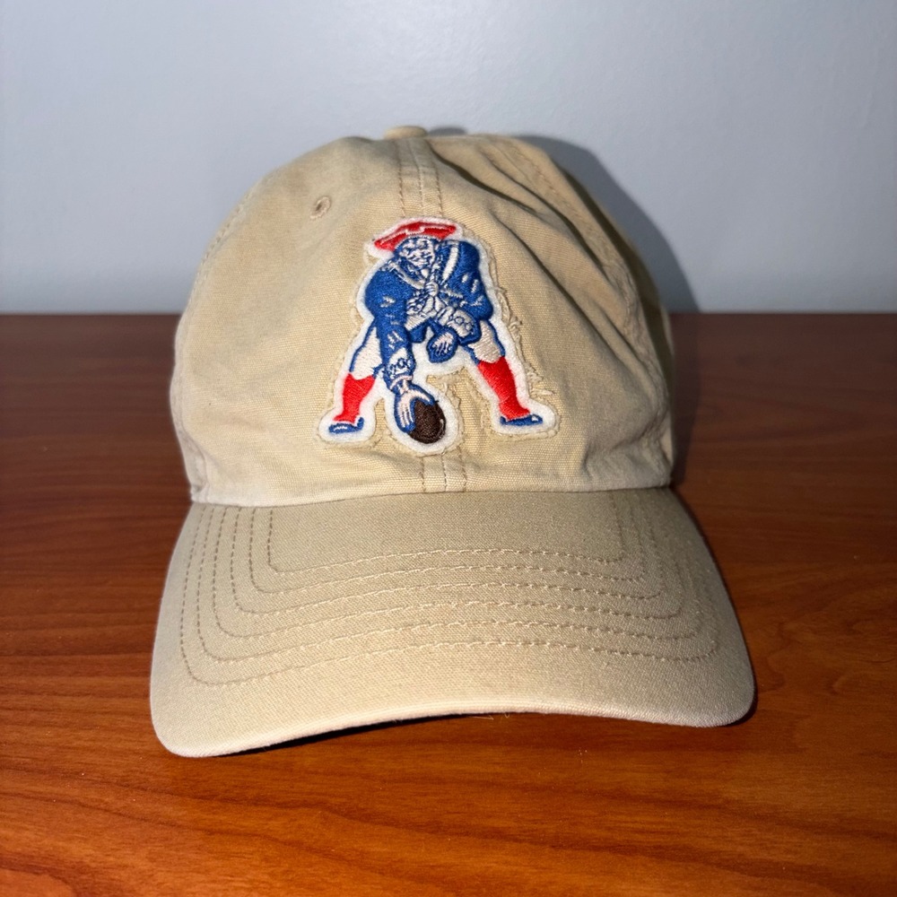 47 Brand New England Patriots Hat Tan Khaki Pat Patriot Vintage Logo OSFA NFL